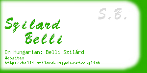 szilard belli business card
